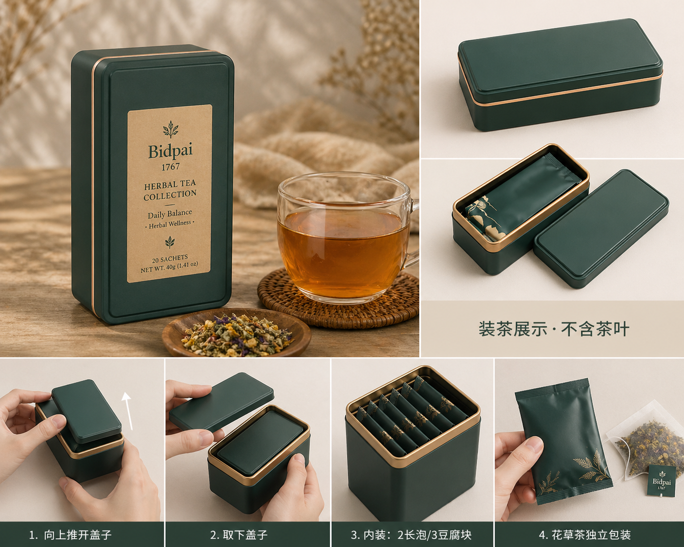 BIDPAI7167 Signature Herbal Tea Collection Tin